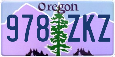 OR license plate 978ZKZ