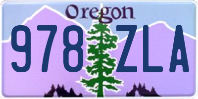 OR license plate 978ZLA