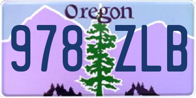 OR license plate 978ZLB