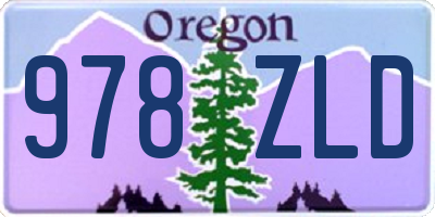 OR license plate 978ZLD
