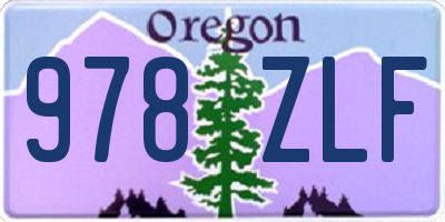 OR license plate 978ZLF