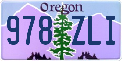 OR license plate 978ZLI