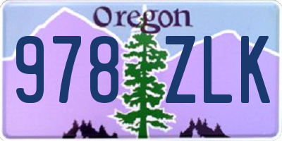 OR license plate 978ZLK