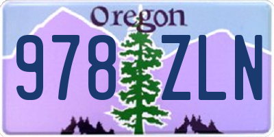 OR license plate 978ZLN