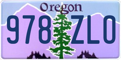 OR license plate 978ZLO