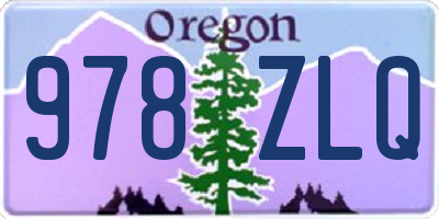 OR license plate 978ZLQ