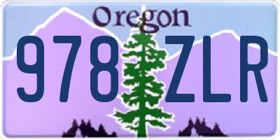 OR license plate 978ZLR