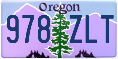 OR license plate 978ZLT