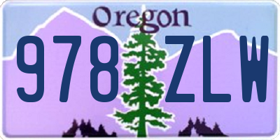 OR license plate 978ZLW