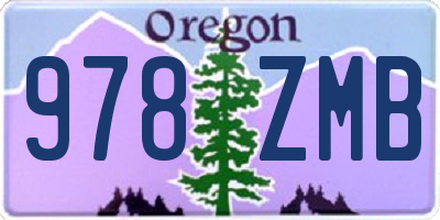 OR license plate 978ZMB