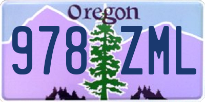 OR license plate 978ZML