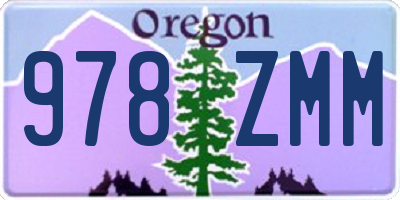 OR license plate 978ZMM