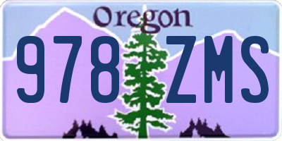 OR license plate 978ZMS