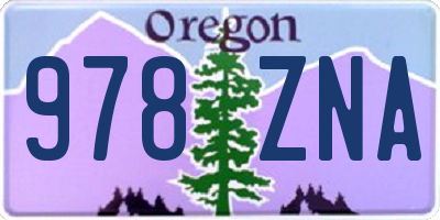 OR license plate 978ZNA