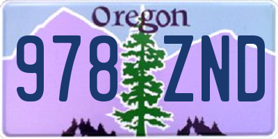 OR license plate 978ZND