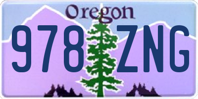 OR license plate 978ZNG