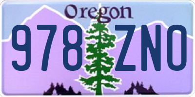 OR license plate 978ZNO
