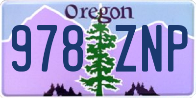 OR license plate 978ZNP