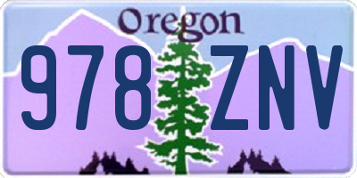 OR license plate 978ZNV