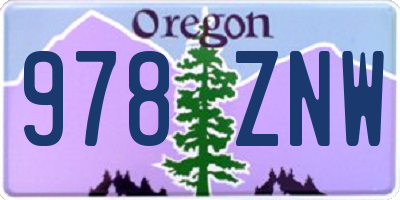 OR license plate 978ZNW