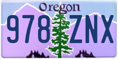 OR license plate 978ZNX