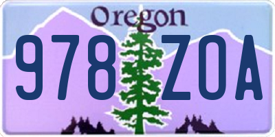 OR license plate 978ZOA