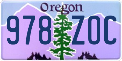 OR license plate 978ZOC