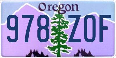 OR license plate 978ZOF