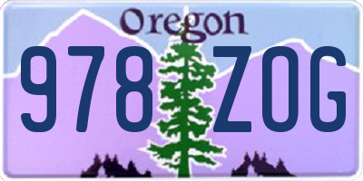 OR license plate 978ZOG