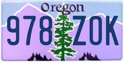 OR license plate 978ZOK