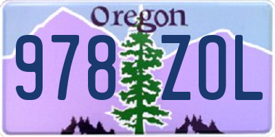 OR license plate 978ZOL