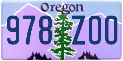 OR license plate 978ZOO