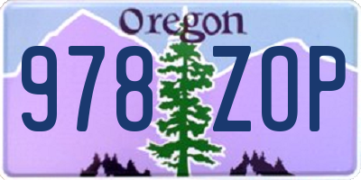 OR license plate 978ZOP