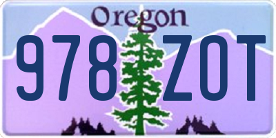 OR license plate 978ZOT