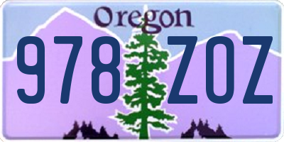 OR license plate 978ZOZ