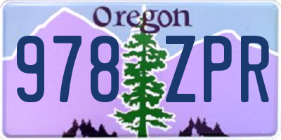 OR license plate 978ZPR