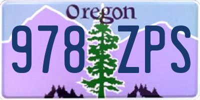 OR license plate 978ZPS