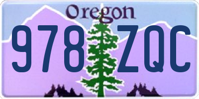 OR license plate 978ZQC