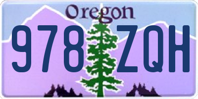 OR license plate 978ZQH