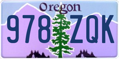 OR license plate 978ZQK