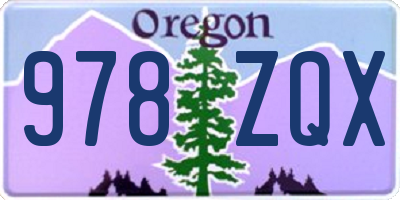 OR license plate 978ZQX