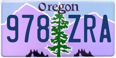 OR license plate 978ZRA