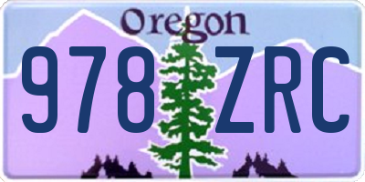 OR license plate 978ZRC
