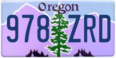 OR license plate 978ZRD
