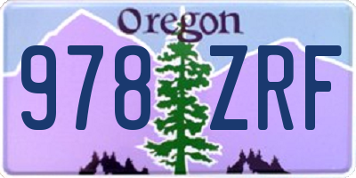 OR license plate 978ZRF