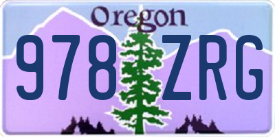 OR license plate 978ZRG