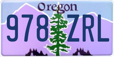 OR license plate 978ZRL