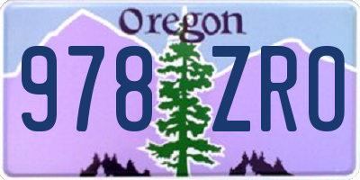 OR license plate 978ZRO