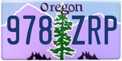 OR license plate 978ZRP