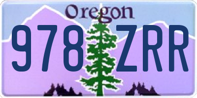 OR license plate 978ZRR